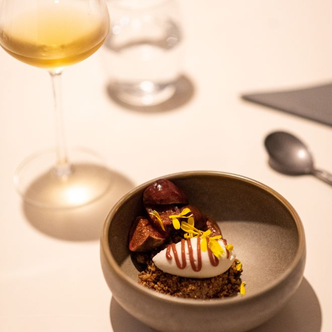 vin et dessert pour le gouter